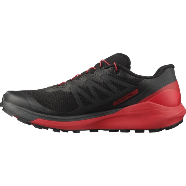 Tenis Para Trail Running Salomon Sense Ride 4 Hombre Negros Rojos | MX XRTE274